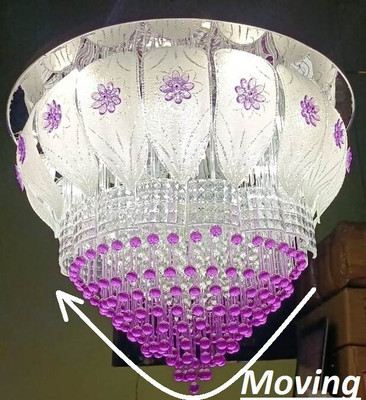 FREDI GROUP size-60 cm.color changing with music system,central part moving by remote Chandelier Ceiling Lamp(Multicolor)
