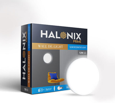 HALONIX 12W Round Wall De-Light Slim Surface downlighter Easy Push fit Installation Ceiling Light Ceiling Lamp(White)