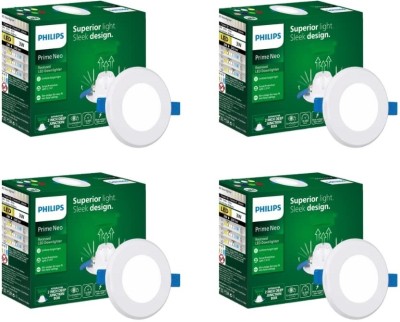 PHILIPS Prime Neo 3-watt Concealed JB LED downlighter,Warm White, Pack of 4 Recessed Ceiling Lamp(White)