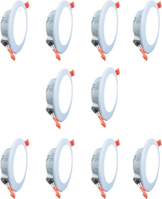 MVL Maxa 10-Watts Round Led Panel Conceal Down Light White Pack of 10 Ceiling Light Ceiling Lamp(White)