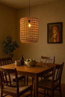 GAC Boho Hanging Light for Living Room, Bedroom, Café & Dining Pendant Lamp Ceiling Lamp(Beige)