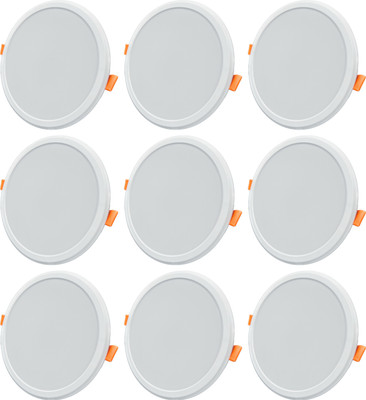 ASTER LITE 15W Round 3-in-1 Color Changing LED Panel Light/Ceiling Light (Pack of 9) Recessed Ceiling Light Ceiling Lamp(White)