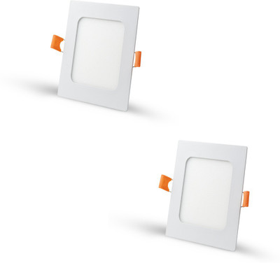 D'Mak 8 Watt Warm White Square Conceal Light (Pack of 2) Recessed Ceiling Lamp(Yellow)