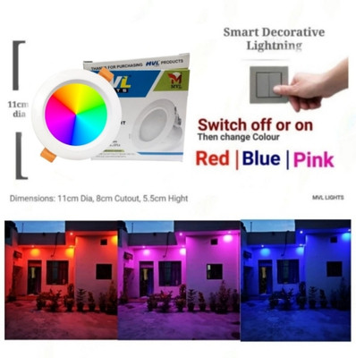 M.V.L 10 W Basic Round Plug & Play CFL Bulb(Multicolor)