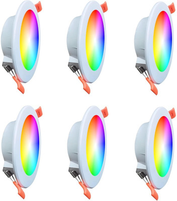 Cosas Allfa color 9W 7in1 color ceiling lamp Pack OF 6 Chandelier Ceiling Lamp(Multicolor)