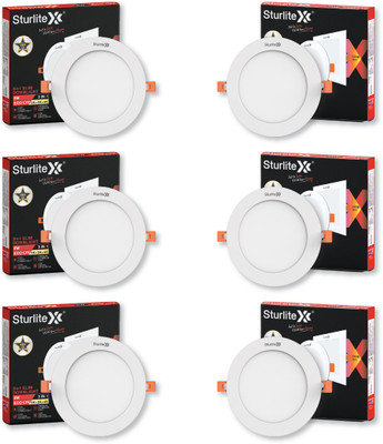 Sturlite Eco LYF 8W (3 in1) Round LED Downlight - (Pack of 6) Ceiling Light Ceiling Lamp(White)