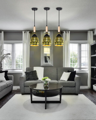 GENREE GEN-BLACK SMILY HL, PACK OF 3 Pendant Lamp Ceiling Lamp(Black)