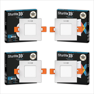 Sturlite Eco LYF 4W Square LED Downlight - (Pack of 4) Ceiling Light Ceiling Lamp(White)