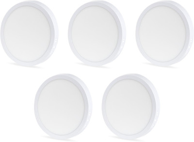 D'Mak 18 Watt Round Surface Warm White Led Panel Light (Yellow,Pack Of 05) Ceiling Light Ceiling Lamp(Yellow)