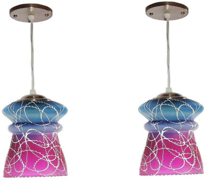 VAGalleryKing Double Glass Hanging Light Flush Mount Ceiling Light Pendant Lamp Ceiling Lamp(Purple)