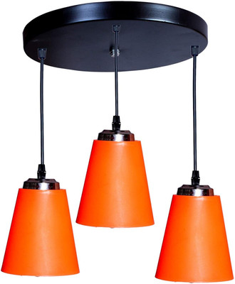 GAUVIK GAU-CLUSTER HANGING ORANGE PVC GLASS Cluster Pendant Light/Cluster Hanging Light/Cluster Ceiling Light for Restaurant,Bedroom, Living Room and Home DecorTHALI Chandelier Ceiling Lamp(Orange)