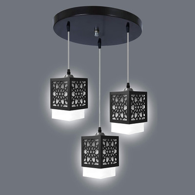Gojeeva Gojeeva Wooden Hanging Without Bulb Pendants Ceiling Lamp (Black, White) Pendants Ceiling Lamp(Black)