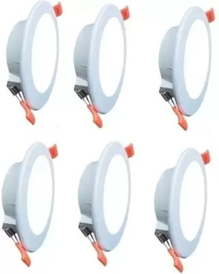 Nightstar Excel 7-Watts Round Led Panel Conceal Down Pack of 6 Ceiling Light Ceiling Lamp(White)