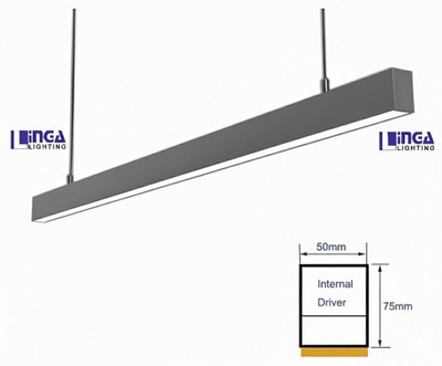 Linga Lighting Linear Hanging LED Profile Light – Aluminium Frame 40W 4000K LL-LP4FGREY Pendants Ceiling Lamp(Grey)