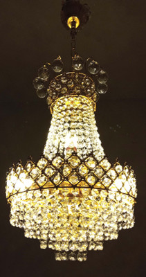 Adwait Chandelier Ceiling Lamp(Gold, Clear)