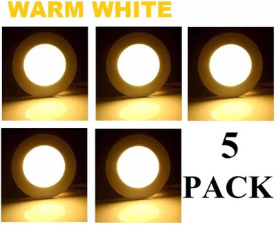 Brightstar 7 WATT Pack of 5 Warm White Conceal Light / Down light / Ceiling Light Recessed Ceiling Light Ceiling Lamp(Yellow)