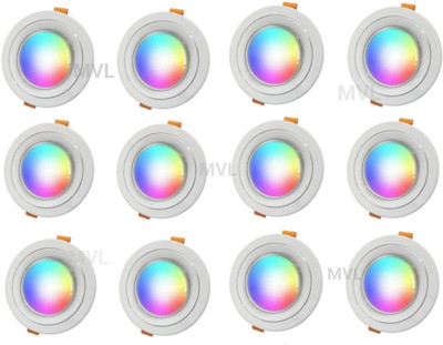 MVL 9 Watt Decorative 7 in 1 LED Round Ceiling Light, With Warranty Chandelier Ceiling Lamp(Multicolor)