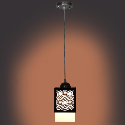 shyam enterprises UNNATI Handcrafted Wooden Hanging Lamp with Timeless Design for Ambient Lighting Ceiling Light Ceiling Lamp(Brown)