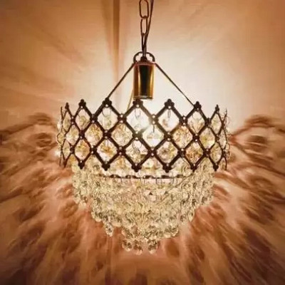 SMRAYAS Modern Glass Crystal Gold 160mm Chandeliers Chandelier Ceiling Lamp(Gold)
