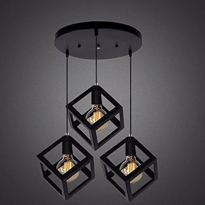 spark world Black Colour Cluster Hanging Light for Living Room Bulb not Included (Pack of 1) Ceiling Light Ceiling Lamp(Black)