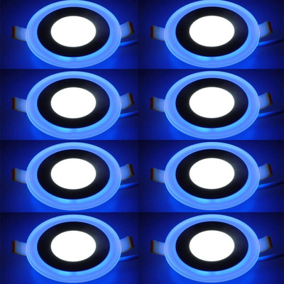 GALAXY 6 watt (3+3) LED Round Panel Light Ceiling POP 3D Effect Lighting (Double Color)Blue & White pack of 8 Recessed Ceiling Light Ceiling Lamp(White) GALAXY 6 watt (3+3) LED Round Panel Light Ceiling POP 3D Effect Lighting (Double Color)Blue & White pack of 8 Recessed Ceiling Light Ceiling Lamp(White)