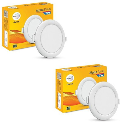 Wipro Garnet 7w Alpha Panel Round (Pack of 2 ) Recessed Ceiling Light Ceiling Lamp(White)