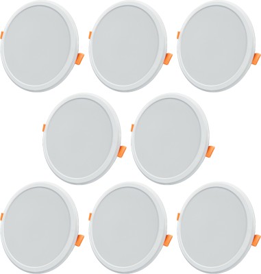 ASTER LITE 20W Round 3-in-1 Color Changing LED Panel Light/Ceiling Light (Pack of 8) Recessed Ceiling Lamp(White)