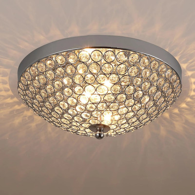 Kabhaveneshu Craft Crystal Chandelier Jhoomar Light LED Ceiling Modern Design Dome/Bowl Shaped Chandelier Ceiling Lamp(Steel)