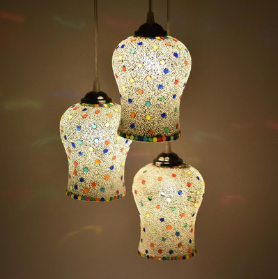 Ionic Glass 3 Multi Color Globe Shade Pendant Lights Pendant Lighting Fixture Hanging Lamp Ceiling Light Ceiling Lamp(Multicolor)