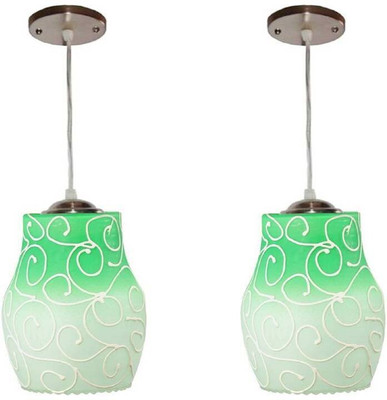 VAGalleryKing Double Glass Hanging Light Flush Mount Ceiling Light Pendant Lamp Ceiling Lamp(Green)