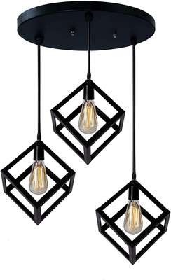 GAUVIK GAU-CLUSTER HANGING CHOKOR THALI Cluster Pendant Light/Cluster Hanging Light/Cluster Ceiling Light for Restaurant,Bedroom, Living Room and Home Decor Chandelier Ceiling Lamp(Black)