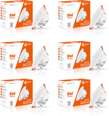 Orient Electric Downlighter 9W Pack of 6 Downlighter Ceiling Light Ceiling Lamp(White)