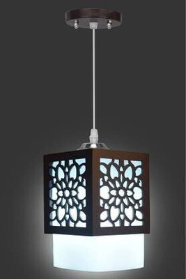 Gojeeva Wooden Hanging Lamp Without Bulb(Pack of 1) Pendants Ceiling Lamp(Black, White)