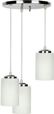 VAGalleryKing 3 Glass Steel Plate Pendant Ceiling Light Pendant Lamp Ceiling Lamp(White)