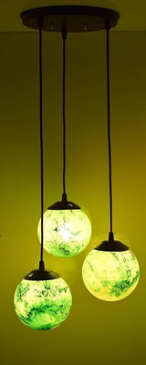Baslash Handicrafted Mosaic 3 Pendant Hanging Ceiling Decorative Light Chandelier Ceiling Lamp(Green)