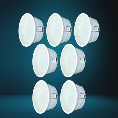 ASTER LITE 20W Round Deep Down LED Panel Light | Ceiling Light (Cool White, Pack of 7) Recessed Ceiling Light Ceiling Lamp(White)