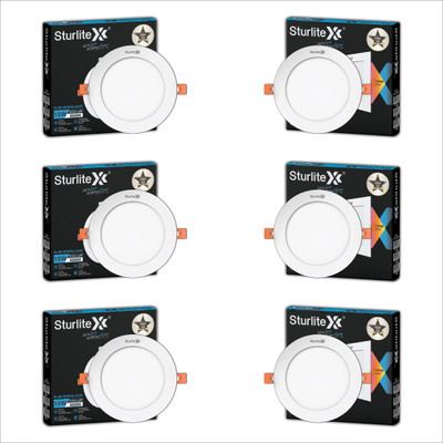 Sturlite Eco LYF 15W Round LED Downlight - (Pack of 6) Ceiling Light Ceiling Lamp(White)