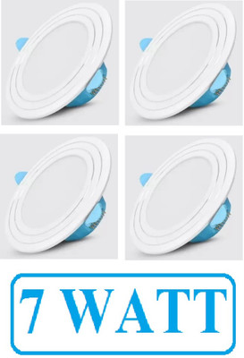 AMYSTY 7 WATT Pack of 4 White Colour Co0nceal Light Downlight Ceiling Light Recessed Ceiling Light Ceiling Lamp(White)