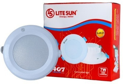 LiteSun Litesun 7 watt Concealed BL-407 (White) Downlighter Ceiling Light Ceiling Lamp(White)