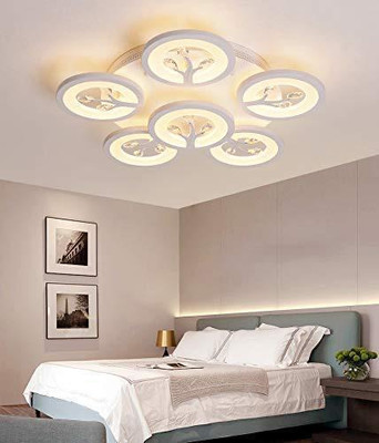 Blissbells Dimmable Ceiling Fan Lamp With Remote Control Modern BedrooM Chandelier Ceiling Lamp(Yellow)