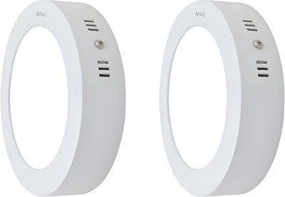 MVL LED 9W CBL Round Surface Down Light White Pack of 2 Ceiling Light Ceiling Lamp(White)