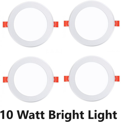 Dhija Maxa 10-Watts Round Led Panel Conceal Down Pack of 4 Ceiling Light Ceiling Lamp(White)