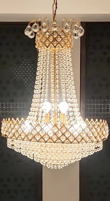 Adwait Chandelier Ceiling Lamp(Gold, Clear)