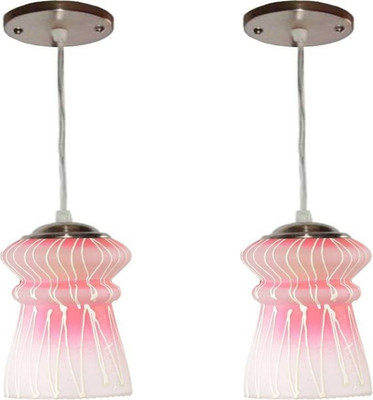 VAGalleryKing Double Glass Hanging Light Flush Mount Ceiling Light Pendant Lamp Ceiling Lamp(Pink)