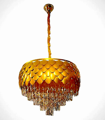 SHRESHTHA Shreshtha 600mm Pure Gold pinapple Chandelier Ceiling Lamp(Gold)