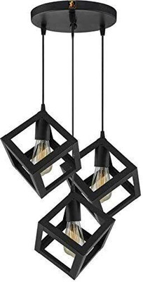 Areezo Areezo Square Box Design Ceiling Light Black Color (Bulbnot Included) Pack Of 1) Pendant Lamp Ceiling Lamp(Black)