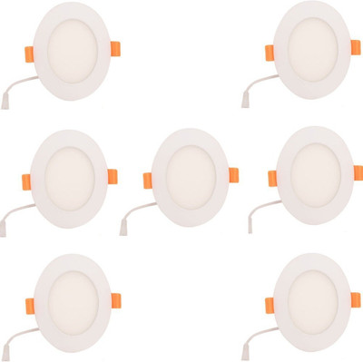 GALAXY 6 watt Round slim panel light white pack of 7 Recessed Ceiling Light Ceiling Lamp(White)