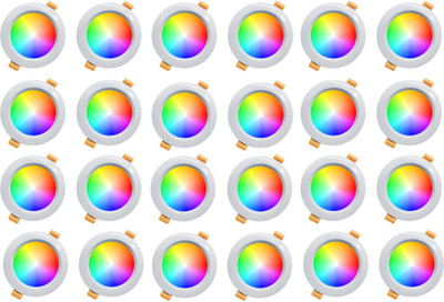 MVL 9W 3 colour in 1 Led Down light Red Blue Pink Pack of 24 Ceiling Light Ceiling Lamp(Multicolor)