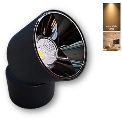 OTSLights COB Adjustable Cylinder Surface Light (12W, Black Reflector) (Warm White) Recessed Ceiling Light Ceiling Lamp(Black)