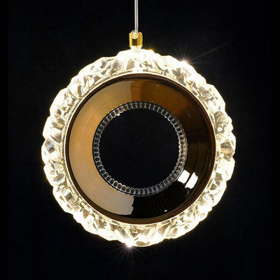 ZESTRUM CRY-RING LED Ceiling Light (Warm White, Crystal Edge) Pendants Ceiling Lamp(Yellow)